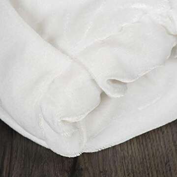 Vickerman 60" Plush White Velvet Christmas Tree Skirt - Self Cord Detail - Fully Lined - Tie Closure - Festive White Colored Tree Skirt - Festive Velvet Christmas Decor