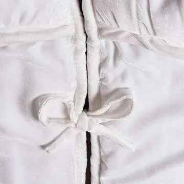 Vickerman 60" Plush White Velvet Christmas Tree Skirt - Self Cord Detail - Fully Lined - Tie Closure - Festive White Colored Tree Skirt - Festive Velvet Christmas Decor