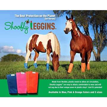 SHOOFLY Horse Leggins in Blue – Lightweight Fly Boots for Comfort