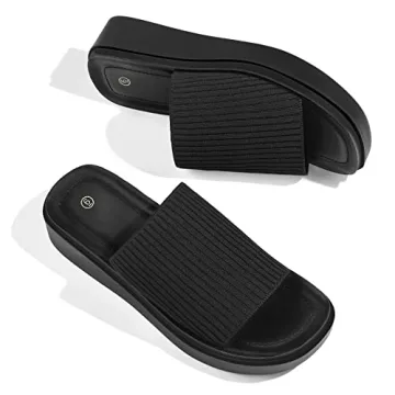 Stylish mysoft 1.8 Inch Knit Platform Sandals for Summer