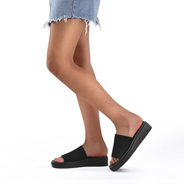 Stylish mysoft 1.8 Inch Knit Platform Sandals for Summer