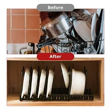 ASHARE Expandable Pot Lid Organizer for Kitchen Cabinet