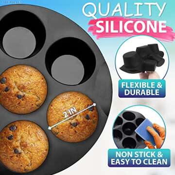 Air Fryer Silicone Cupcake Pan for Easy Baking