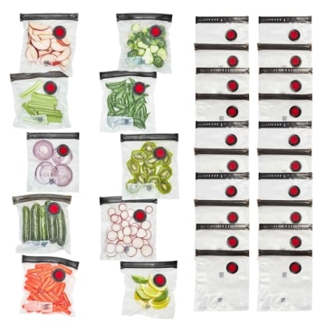 ZWILLING Fresh & Save Set 30-pc Vacuum Sealer Bag for Food, 1/2 Gallon, Sous Vide Bag, Reusable Food...