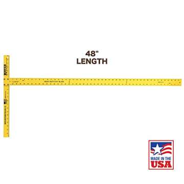 Mayes 10182 48-Inch Aluminum Wallboard Square, Lightweight, Adjustable Drywall T-Square for Scoring,...