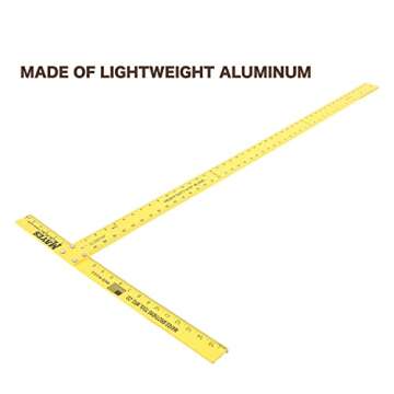 Mayes 10182 48-Inch Aluminum Wallboard Square, Lightweight, Adjustable Drywall T-Square for Scoring, Woodworking, and Crafting, Made in USA