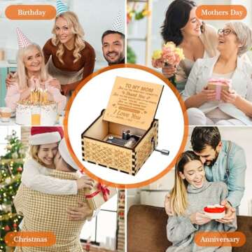 Vintage Likeny Hand Crank Music Box for Mom's Special Day