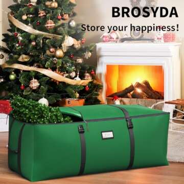 BROSYDA Christmas Tree Storage Bag, Fits Up to 9 Ft Artificial Christmas Tree with Buckle Straps & D...
