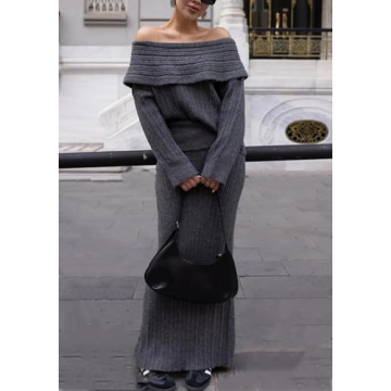 Unybwonn Women's Stylish 2-Piece Sweater Skirt Set
