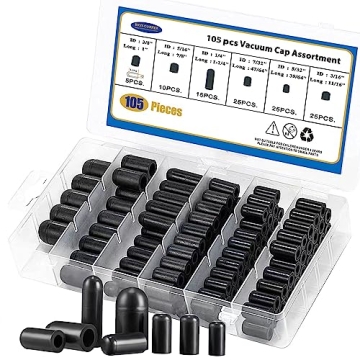 BUSY-CORNER 105 Pieces Vacuum Cap Assortment Kit, Dropper ID 3/8'' 5/16'' 1/4'' 7/32'' 5/32'' 3/16''...