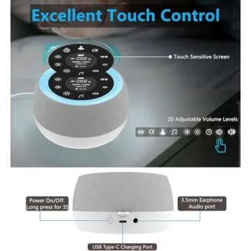 2 in 1 White Noise and Sleep Sound Machine for All Ages