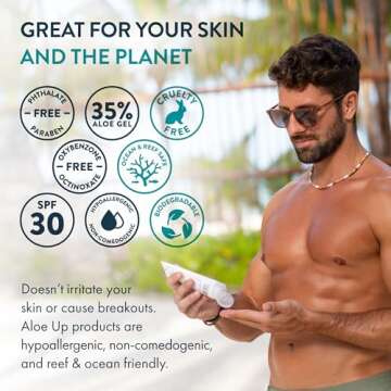 Aloe Up SPF 30 Sunscreen Lotion with Aloe Vera - Reef-Friendly