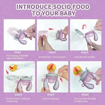 KidsMe Baby Food Feeder - Safe Silicone Fruit Feeder for Babies
