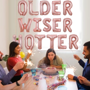 Older Wiser Hotter Balloon Banner for Humorous Birthday Fun