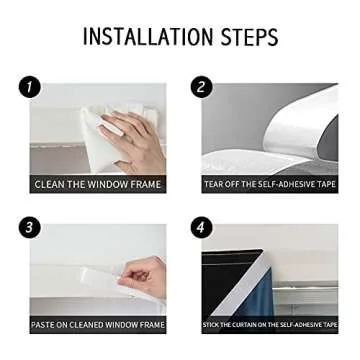 JILRON Adhesive Blackout Curtains - Easy Installation & Style