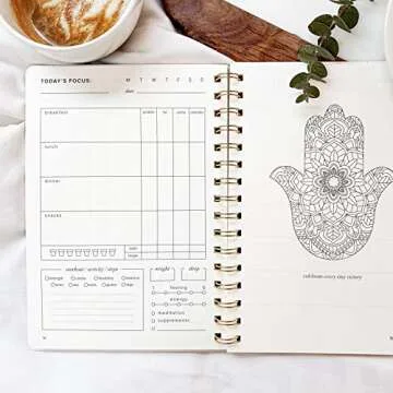 Kunitsu Co. Food and Exercise Journal for Women - Track Meals, Nutrition, and Weight Loss, 90 Days, ...