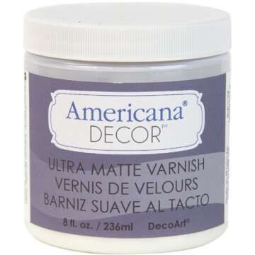 DecoArt Varnish, 8-Ounce, Ultra Matte, Off-White - Perfect Finish for Your Art Projects