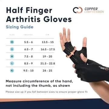 Copper Compression Arthritis Gloves - Orthopedic Brace - Copper Infused Fingerless Glove for Arthritis Pain. For Women & Men