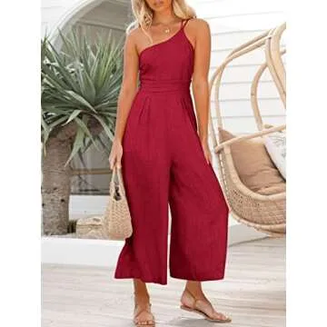 Stylish One Shoulder High Waist Summer Jumpsuit for Women