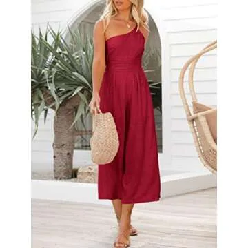 Stylish One Shoulder High Waist Summer Jumpsuit for Women