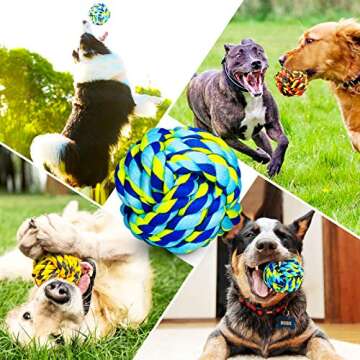 SHARLOVY Dog Toys for Aggressive Chewers, Dog Balls for Large Breeds, Heavy Duty Cotton Rope Chew Toys with Tough Twisted for Medium Breeds, 6 Pack Indestructible Chew Toys