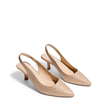 Chic DREAM PAIRS Slingback Kitten Heel Pumps for Women