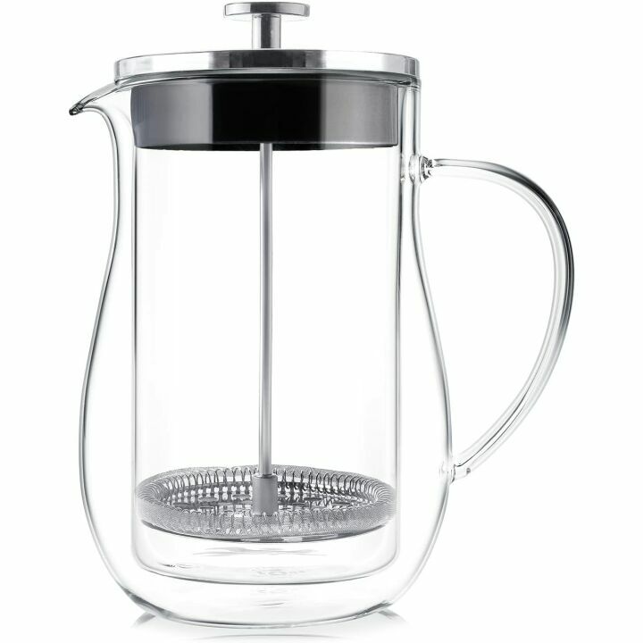Teabloom Louvre Glass Tea Press - 34 OZ Insulated