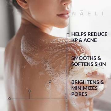 Keratosis Pilaris & Acne Exfoliating Body Wash Cleanser with 14% Glycolic & Salicylic Acid - Natural...