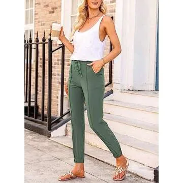 Aleumdr Women's Lightweight Jogger Pants with Pockets