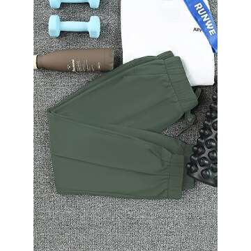 Aleumdr Women's Jogger Lounge Pants Lightweight Athletic Drawstring Sweatpants with Pockets Pants for Women Trendy Green Small