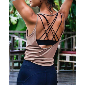 OYANUS Women's Sexy Open Back Summer Workout Tank
