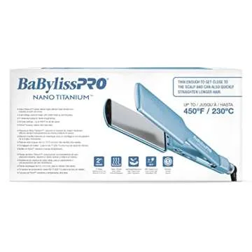 BaBylissPRO Nano Titanium Ultra-Thin Straightening Iron , 2 inches