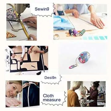 Jesy Fabric wrap Retractable Soft Measure Tape for Body Cloth,Weight Loss Measurement,Seamstress,Sewing Tailor,60 inches/150 Centimeters (Light Blue Floral, Dia 2.2")