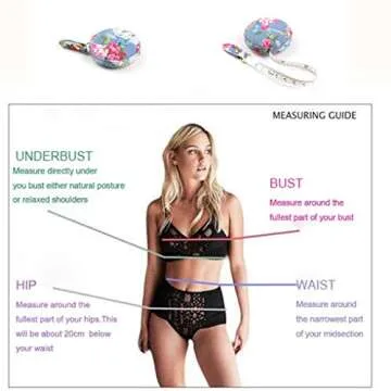 Jesy Fabric wrap Retractable Soft Measure Tape for Body Cloth,Weight Loss Measurement,Seamstress,Sewing Tailor,60 inches/150 Centimeters (Light Blue Floral, Dia 2.2")