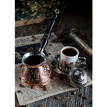 DEMMEX Thick Copper Turkish Coffee Pot for Authentic Brews