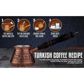 DEMMEX Thick Copper Turkish Coffee Pot for Authentic Brews