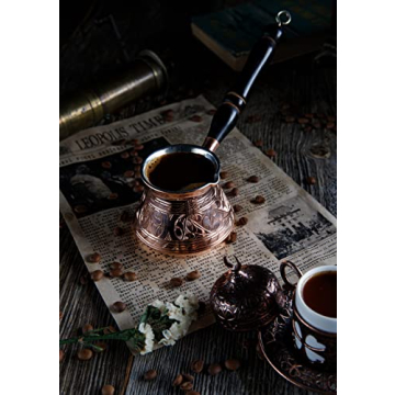 DEMMEX Thick Copper Turkish Coffee Pot for Authentic Brews