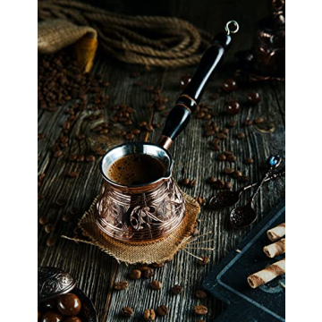 DEMMEX Thick Copper Turkish Coffee Pot for Authentic Brews
