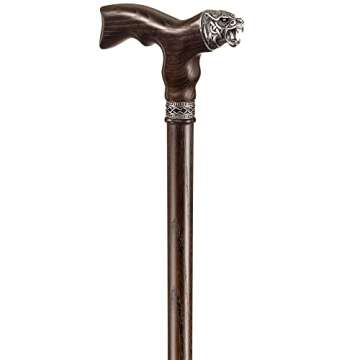 Asterom Handmade Celtic Walking Cane for Men - Bear - Cool Wood Cane Stylish Walking Stick