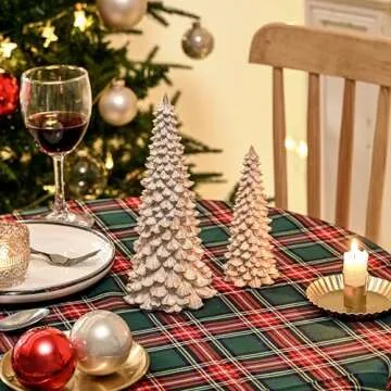 AOMOONOA Christmas Tree Figurines - Elegant Winter Decor