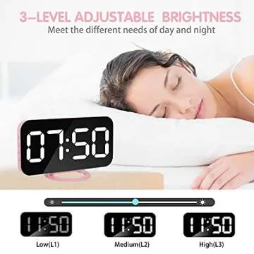 Miowachi Stylish Digital Alarm Clock with USB Chargers