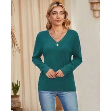 Arach&Cloz Soft V Neck Sweaters for Women 2024