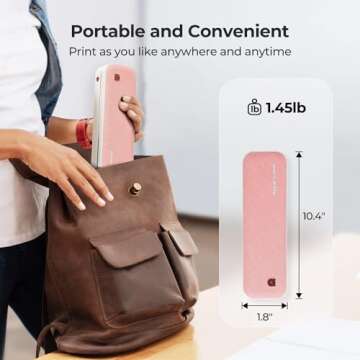 MUNBYN Portable Printer ITP01, Bluetooth Thermal Printer for Travel, Support 8.5x11 US Letter & A4 T...