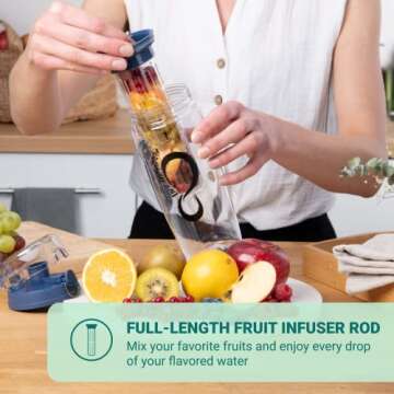 Live Infinitely Infuser Water Bottles - Mint 32 oz, BPA-Free