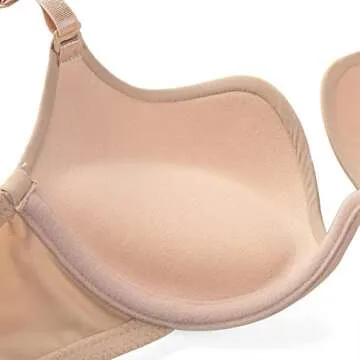 Sexy Code 1701 Womens Low Plunge Push Up Bra with Clear Straps Low Cut Convertible Underwire Padded Cleavage Bra(D013-Beige-36C)