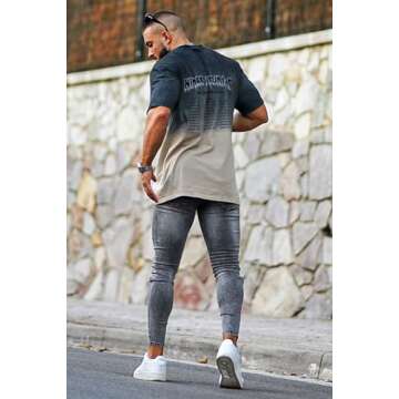 GINGTTO Mens Grey Jeans Slim Fit Stretch,Skinny Jeans Men Designer Casual Jeans for Men 30