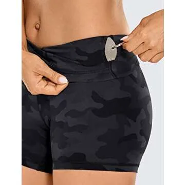 CRZ YOGA Women's Naked Feeling Biker Shorts - 4 Inch High Waist