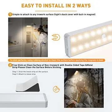 LED Closet Light with Charging Station, 5 Pcs Dimmer Rechargeable Motion Sensor Under Cabinet Lighting with Remote Control, Wireless Stick-Anywhere Night Safe Light Bar for Wardrobe,Kitchen-Warm