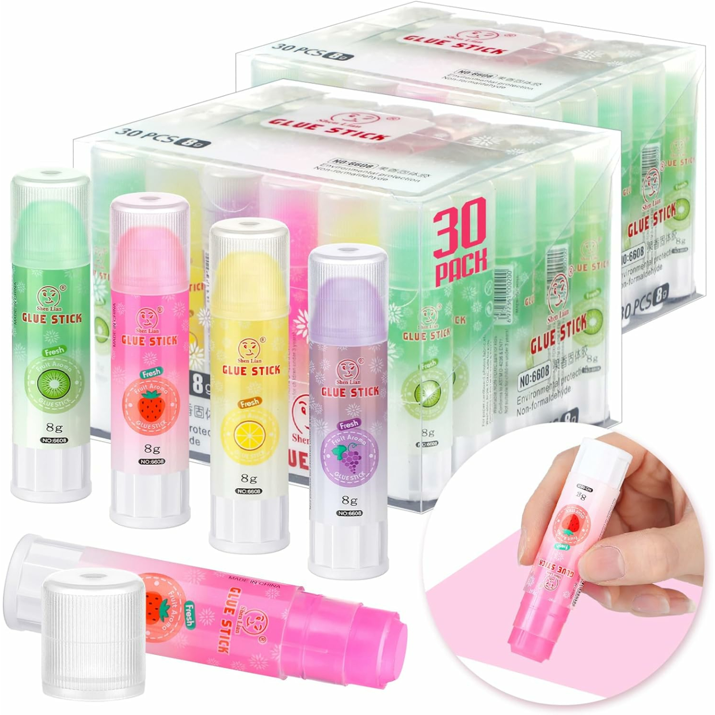 Colored Glue Sticks for Arts and Crafts - 60 Pcs