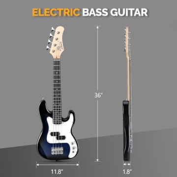 36in Electric Bass Guitar Starter Kit - Kids & Adults